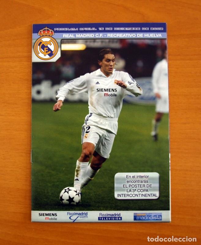 Coleccionismo deportivo: Programa Oficial 15 Diciembre 2002 Real Madrid-Recreativo Huelva-Con P&oacute;ster 3&ordf; Copa Intercontinental