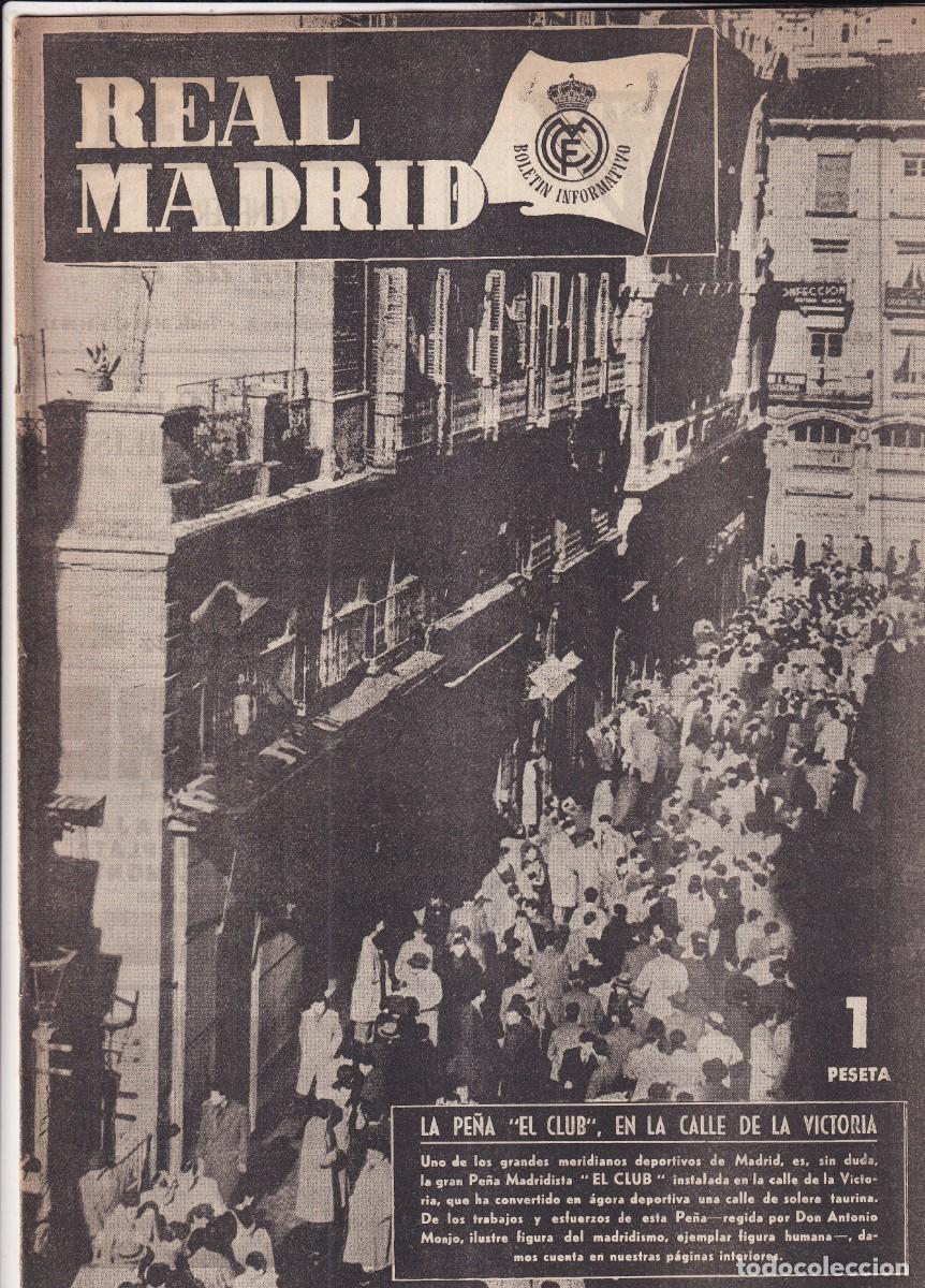 Coleccionismo deportivo: BOLETIN INFORMATIVO DEL REAL MADRID - NUM. 19 - 1952. LA PE&Ntilde;A CLUB CALLE VICTORIA