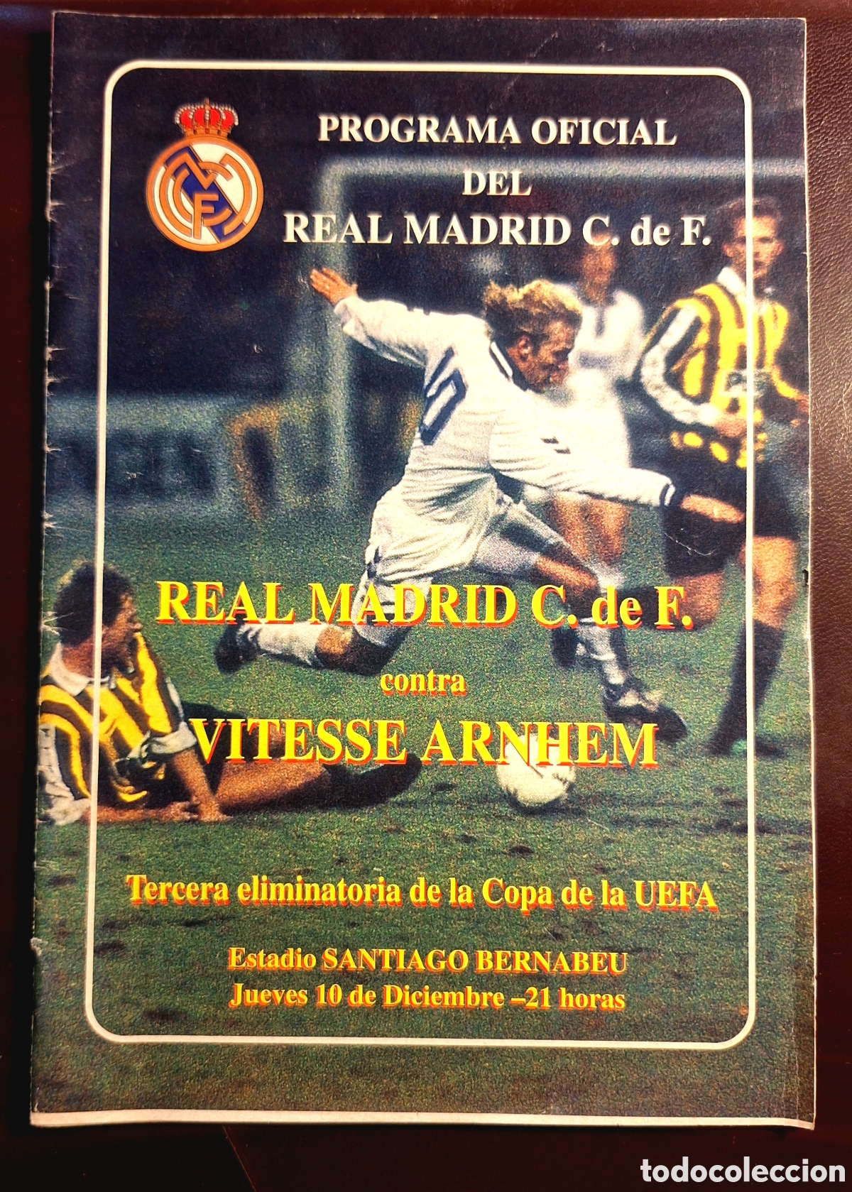 Coleccionismo deportivo: Programa Real Madrid vitesse copa UEFA 1992