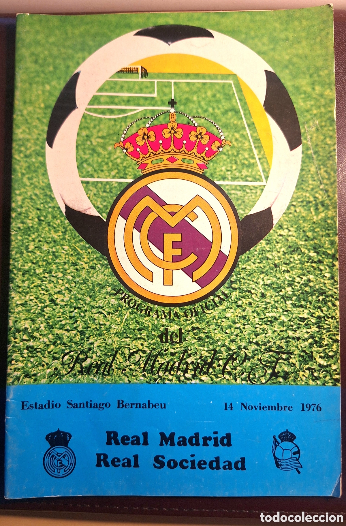 Colecionismo desportivo: Programa Real Madrid Real Sociedad 1976 debut en Primera de San Jos&eacute;