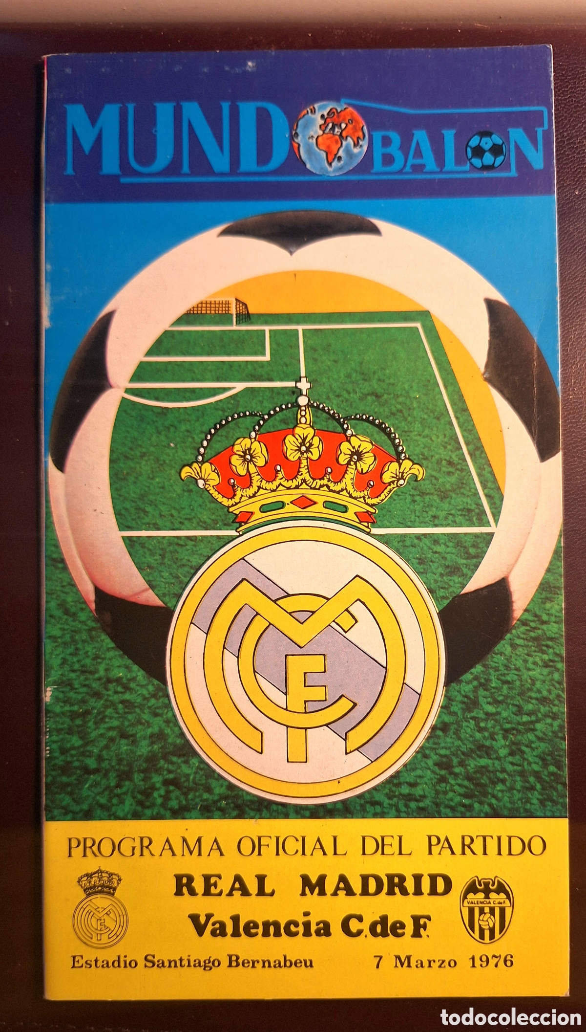 Coleccionismo deportivo: Programa Real Madrid Valencia 1975-1976