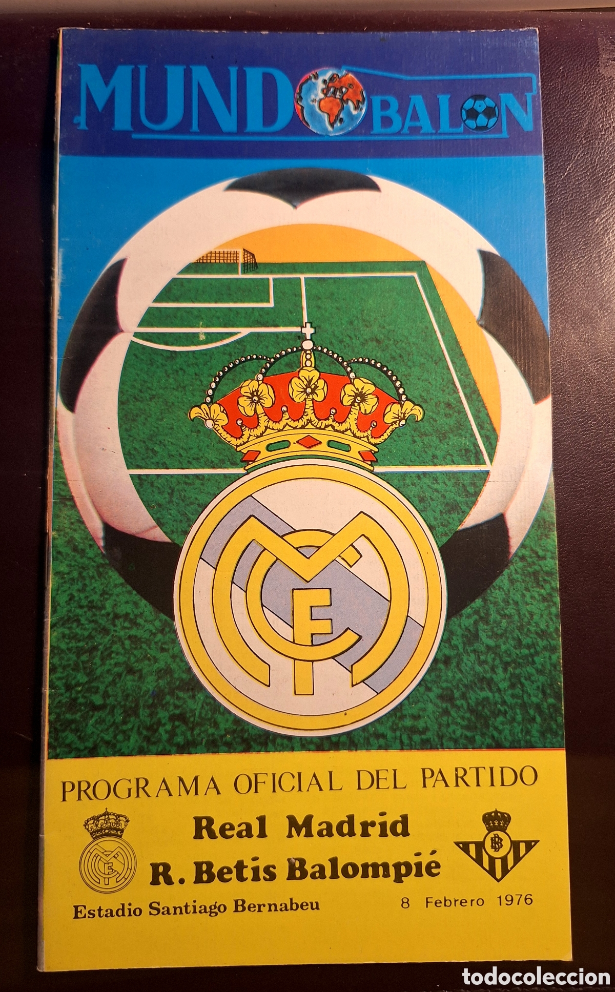 Coleccionismo deportivo: Programa Real Madrid Betis 1976