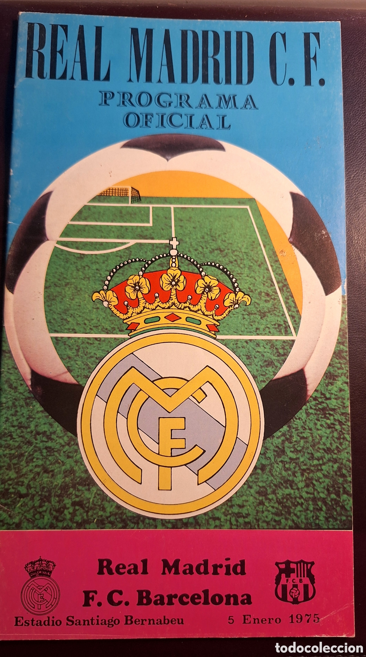 Coleccionismo deportivo: Programa Real Madrid Barcelona 1974 1975