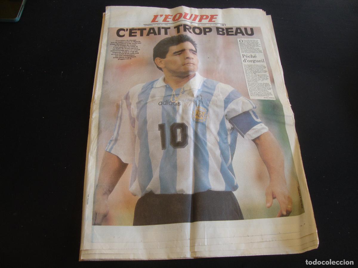 Coleccionismo deportivo: PERIODICO L'EQUIPE 1 JULIO 1994 EXPULSION DE MARADONA EXPULSADO DEL MUNDIAL