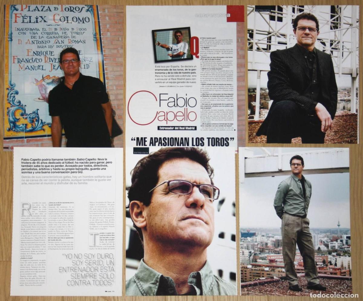 Collezionismo sportivo: FABIO CAPELLO lote prensa 2006-07 clippings Real Madrid entrenador Italia futbol recortes fotos