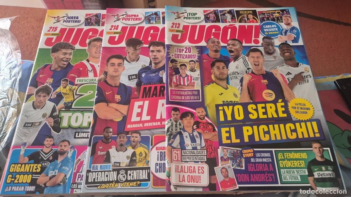 Collezionismo sportivo: LOTE DE 3 REVISTAS JUGON N&ordm; 213, 214, 215. SOLO REVISTA CON LOS POSTERS
