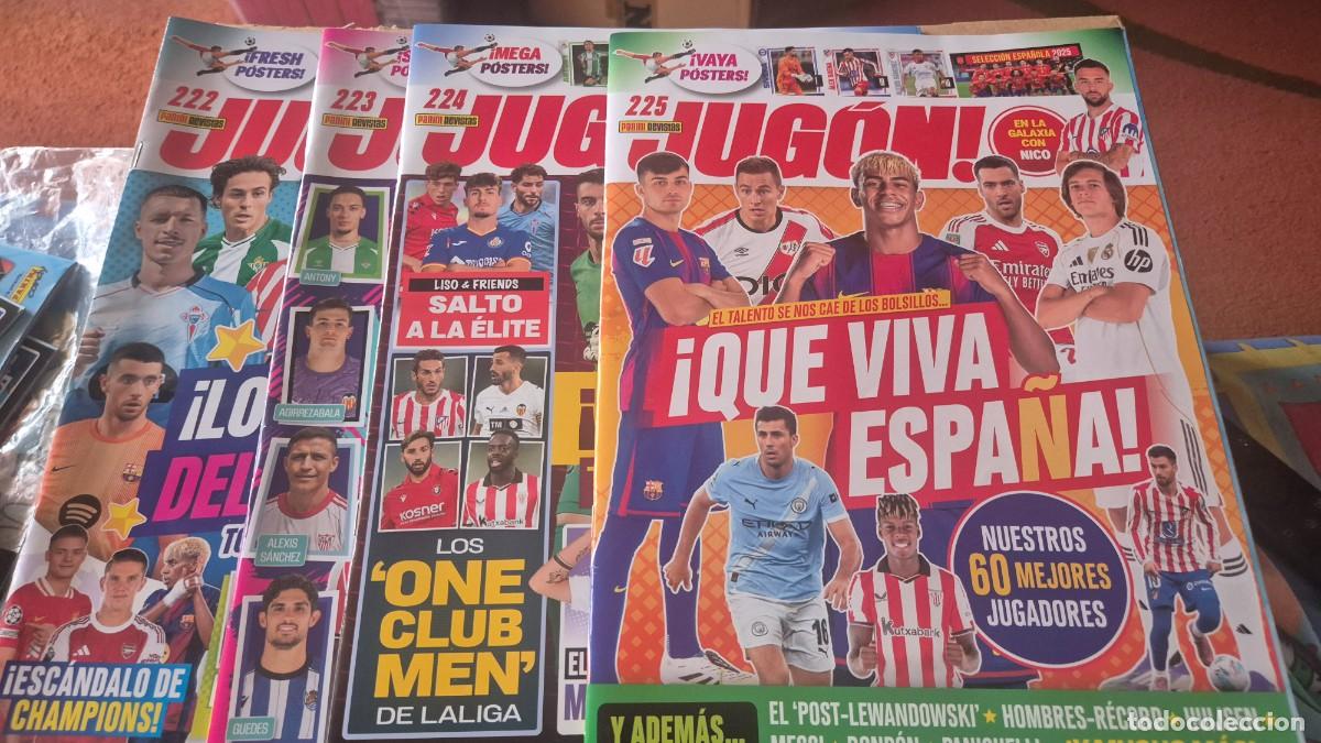 Coleccionismo deportivo: LOTE DE 4 REVISTAs JUGON N&ordm; 222, 223, 224, 225. SOLO REVISTA CON LOS POSTERS