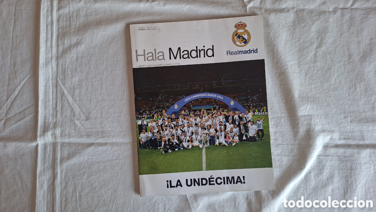 Sports collectibles: Revista HALA MADRID 58 REAL MADRID MAYO 2016. LA UND&Eacute;CIMA CAMPE&Oacute;N CHAMPIONS LEAGUE.