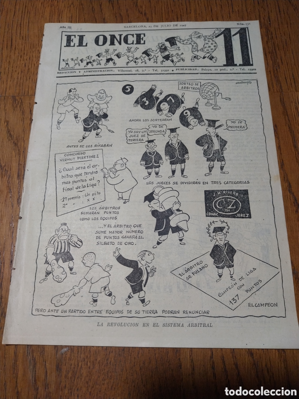 Coleccionismo deportivo: EL ONCE 1947 EL TORERO MANOLETE , CANSADO DE HABLAR DE TOROS, NOS HABLA, LARGO Y TENDIDO, DE FUTBOL