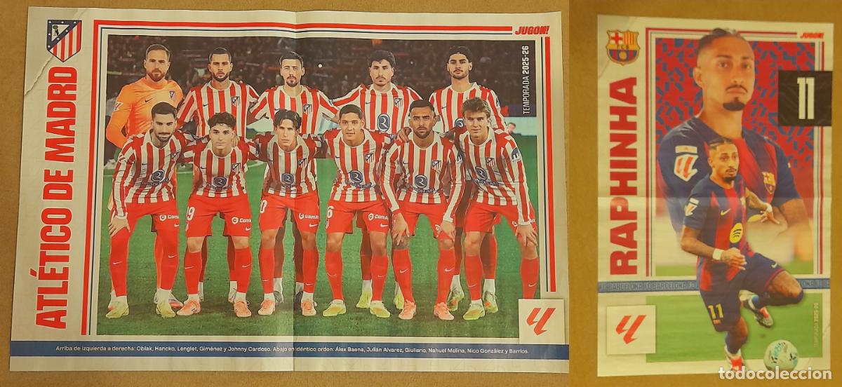 Sammelleidenschaft Sport: POSTER CENTRAL REVISTA ALINEACION EQUIPO ATL&Eacute;TICO MADRID 2025-26 - RAPHINHA, FC BARCELONA