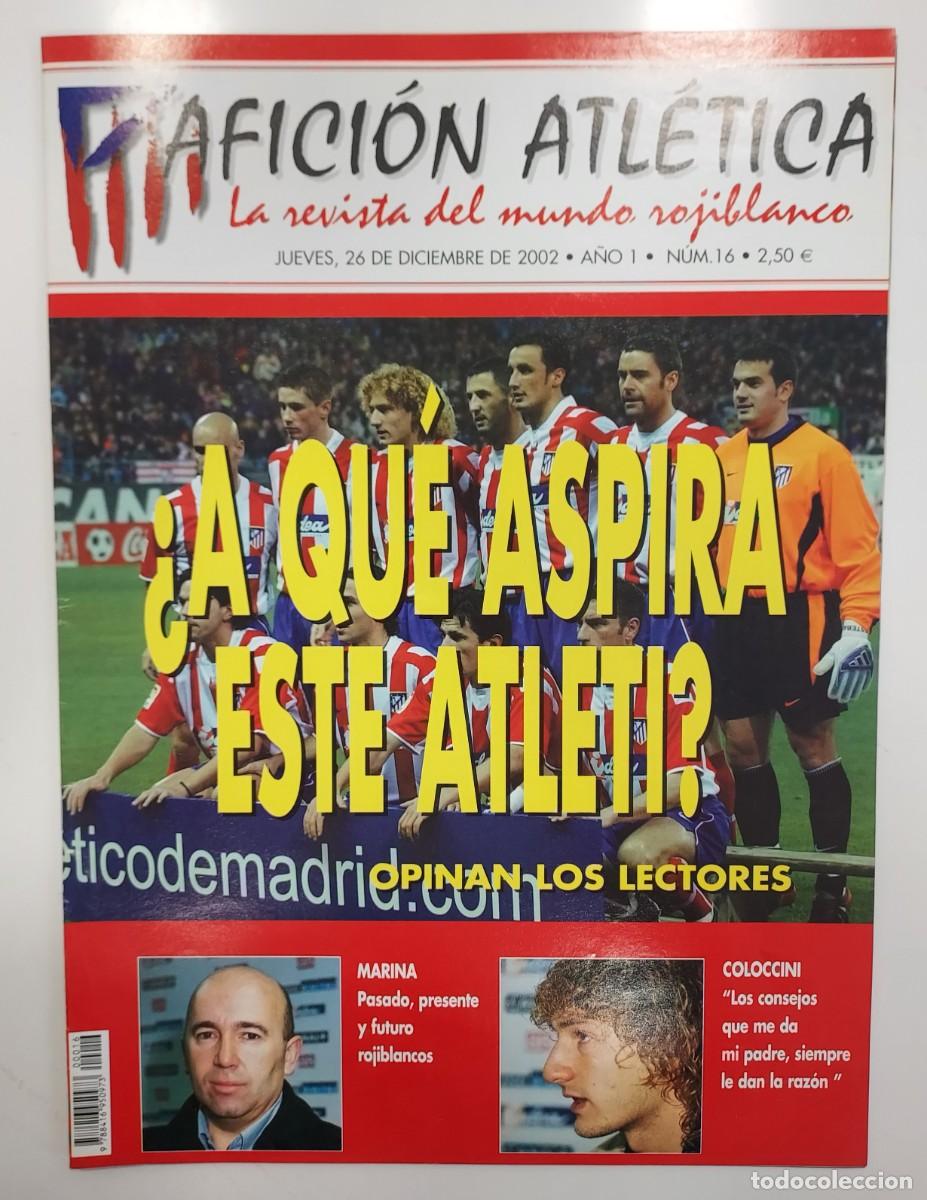 Coleccionismo deportivo: ATLETICO DE MADRID. REVISTA AFICION ATLETICA N&ordm; 16. 2002. 3 POSTER FERNANDO TORRES PEREIRA. MARINA
