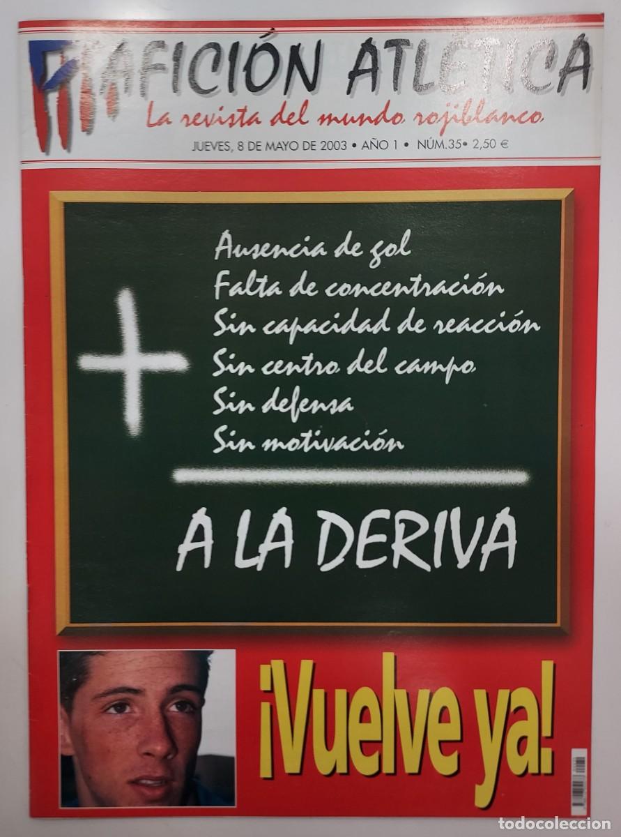 Coleccionismo deportivo: ATLETICO DE MADRID. REVISTA AFICION ATLETICA N&ordm; 35. 2003. 3 POSTER. TEMPORADA 38-39. LEIVINHA