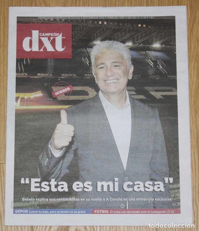 Coleccionismo deportivo: BEBETO Deportivo de La Coru&ntilde;a Diario DXT Campeon 28 Noviembre 2025 Futbol