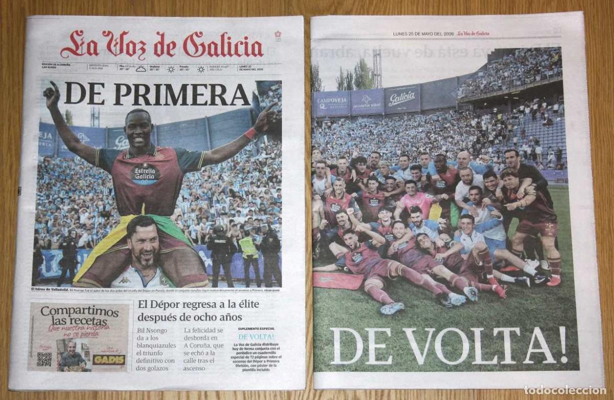 Sammelleidenschaft Sport: DEPORTIVO DE LA CORU&Ntilde;A ASCENSO A PRIMERA 25 Mayo 2026 Diario La Voz de Galicia Edicion Especial