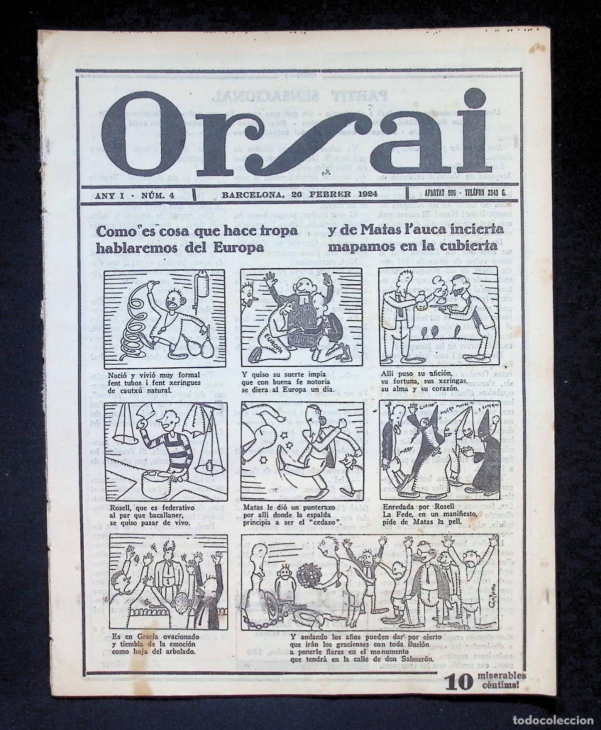 Sammelleidenschaft Sport: REVISTA DE F&Uacute;TBOL 'ORSAI'. ANY 1, N&Uacute;M. 4. BARCELONA, 26 FEBRER 1924.
