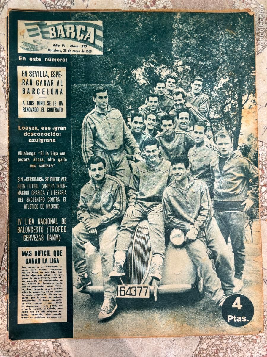Coleccionismo deportivo: BAR&Ccedil;A N&ordm; 215 A&Ntilde;O 1960. LOAYZA. VILLALONGA. LIGA NACIONAL DE BALONCESTO.