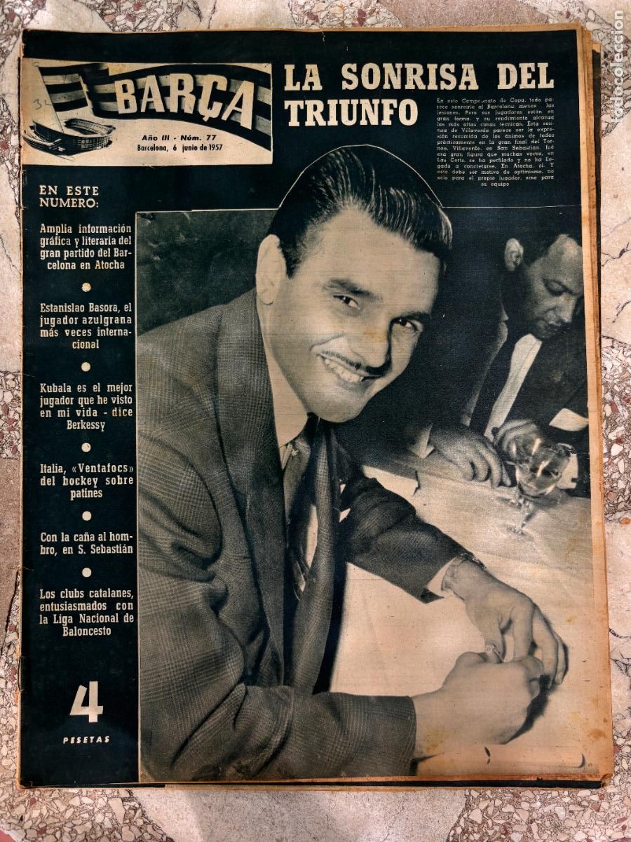 Coleccionismo deportivo: BAR&Ccedil;A N&ordm; 77 A&Ntilde;O 1957. KUBALA. LIGA NACIONAL DE BALONCESTO.