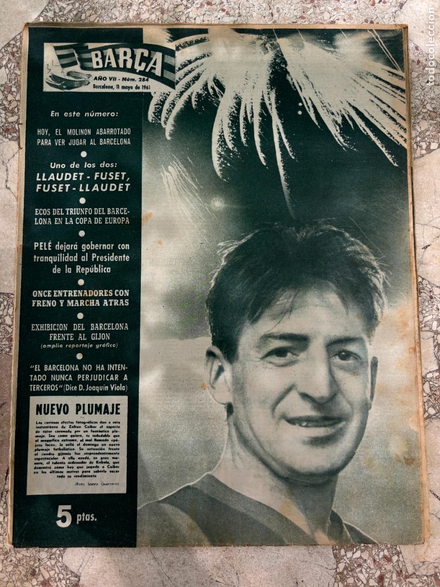 Coleccionismo deportivo: BAR&Ccedil;A N&ordm; 284 A&Ntilde;O 1961. LLAUDET - FUSET. PEL&Eacute;. ZOLTAN CZIBOR. KUBALA.