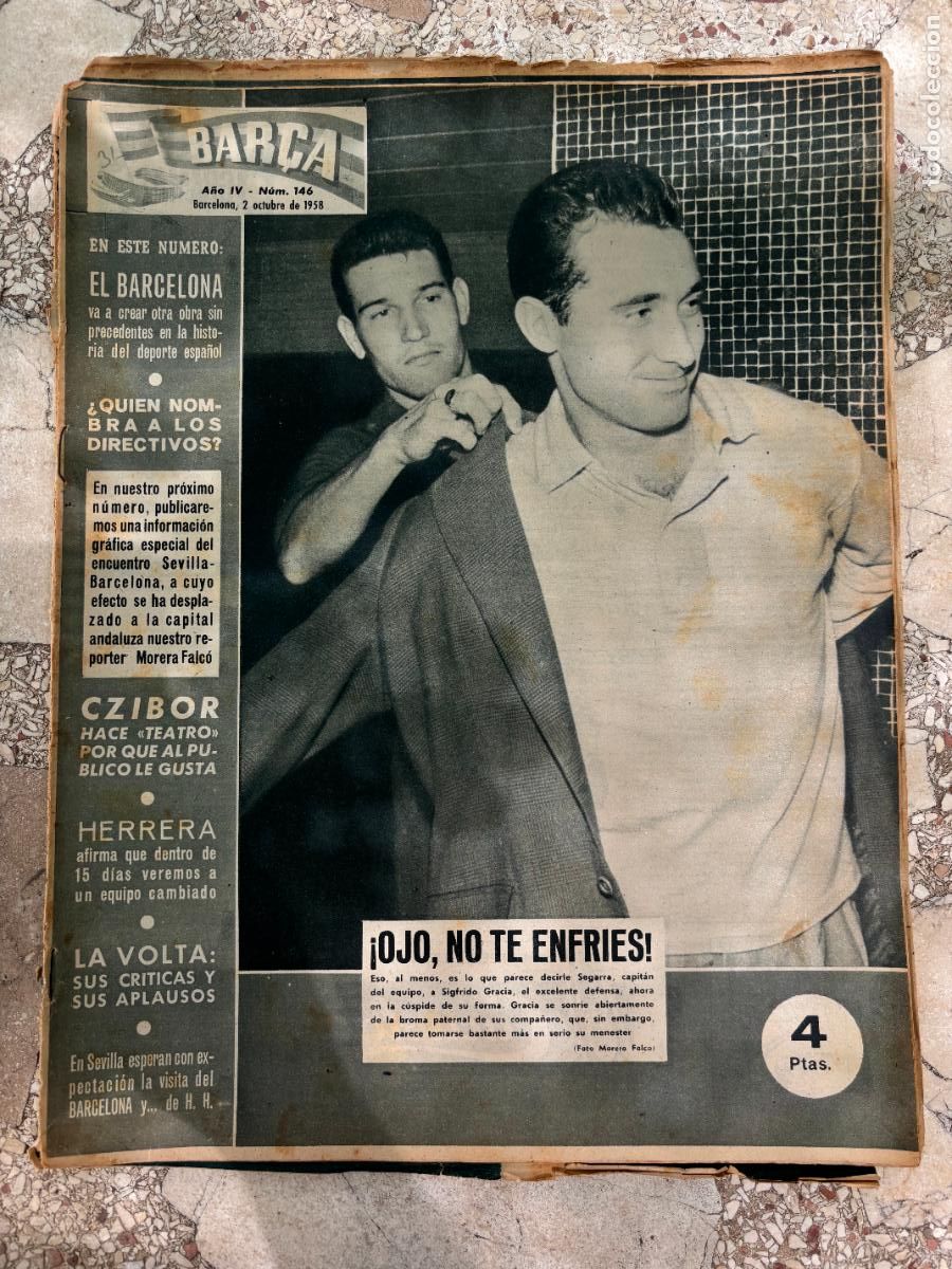 Coleccionismo deportivo: BAR&Ccedil;A N&ordm; 146 A&Ntilde;O 1958. CZIBOR. HERRERA. MORERA FALC&Oacute;.