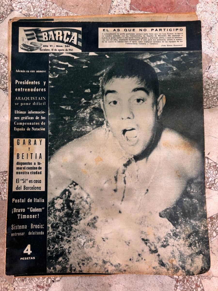 Sports collectibles: BAR&Ccedil;A N&ordm; 244 A&Ntilde;O 1960. GARAY Y BEITIA. SISTEMA BROCIC. CAMPEONATO ESPA&Ntilde;A NATACI&Oacute;N.