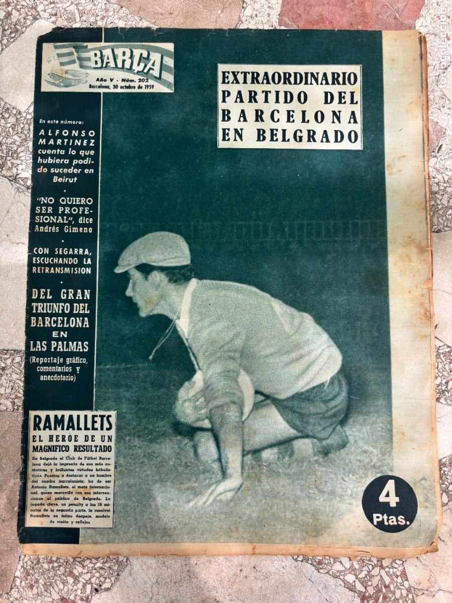Sports collectibles: BAR&Ccedil;A N&ordm; 202 A&Ntilde;O 1959. BARCELONA EN BELGRADO. RAMALLETS. ALFONSO MARTINEZ.
