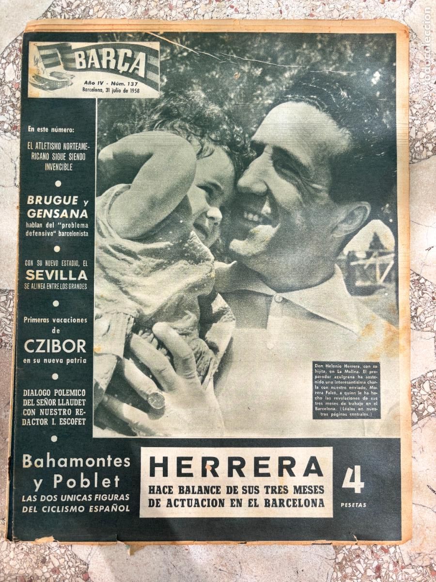 Sports collectibles: BAR&Ccedil;A N&ordm; 137 A&Ntilde;O 1958. HERRERA EN PORTADA. BRUGU&Eacute; Y GENSANA. CZIBOR.