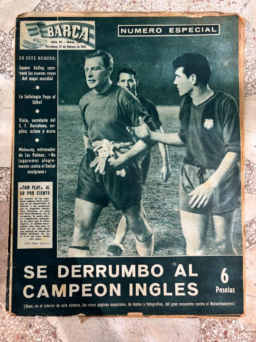 Sports collectibles: BAR&Ccedil;A N&ordm; 217 A&Ntilde;O 1960. SQUAW VALLEY. VIOLA. MOLOWNY. WOLVERHAMPTON.
