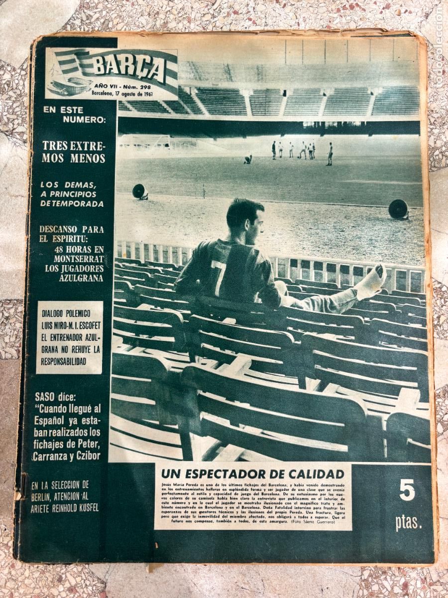 Collectionnisme sportif: BAR&Ccedil;A N&ordm; 298 A&Ntilde;O 1961. JES&Uacute;S MAR&Iacute;A PEREDA EN PORTADA. SASO. LUIS MIRO.