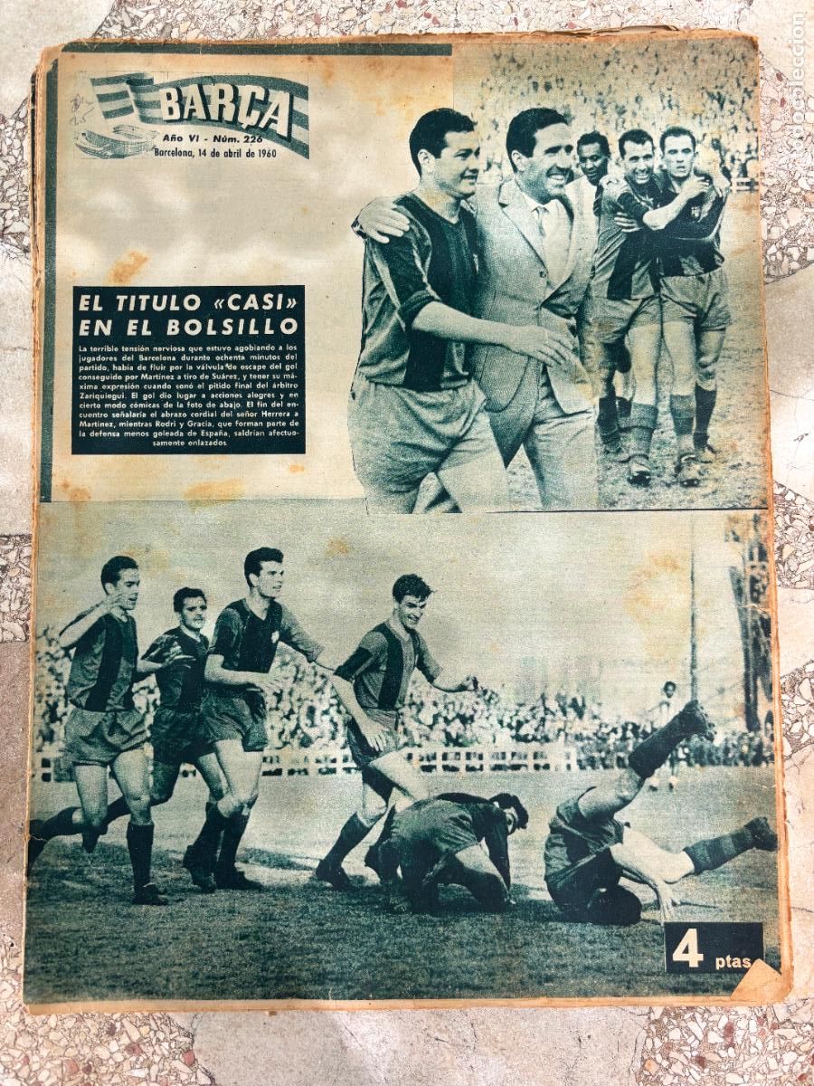 Coleccionismo deportivo: BAR&Ccedil;A N&ordm; 226 A&Ntilde;O 1960. EL T&Iacute;TULO CASI EN EL BOLSILLO.