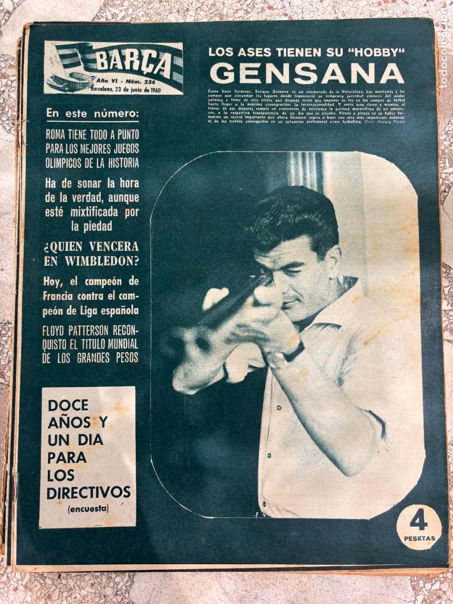 Coleccionismo deportivo: BAR&Ccedil;A N&ordm; 236 A&Ntilde;O 1960. GENSANA. FLOYD PATTERSON. WIMBLEDON.