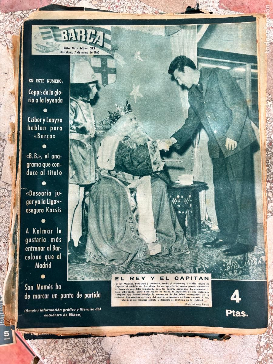 Coleccionismo deportivo: BAR&Ccedil;A N&ordm; 212 A&Ntilde;O 1960. SEGARRA EN PORTADA. CZIBOR Y LOAYZA. KALMAR. COPPI.