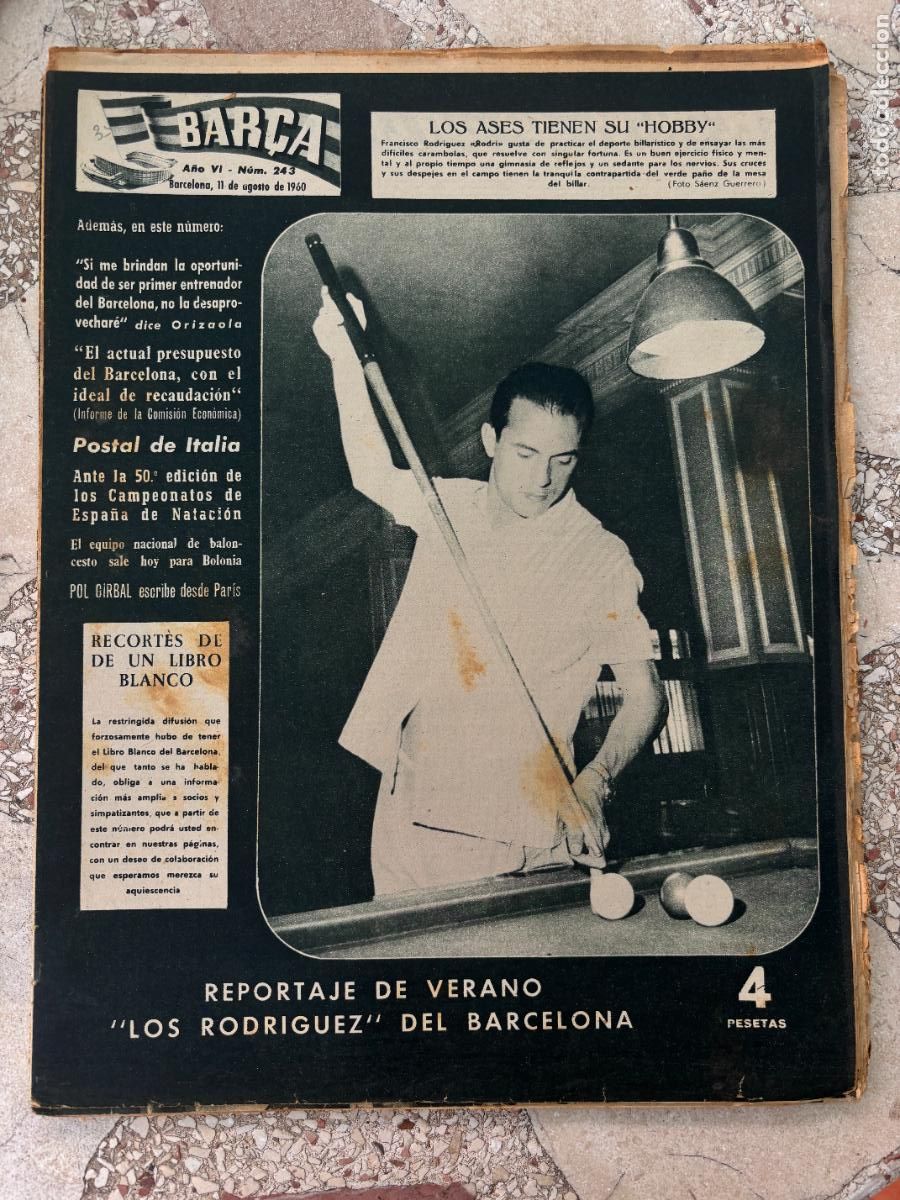 Coleccionismo deportivo: BAR&Ccedil;A N&ordm; 243 A&Ntilde;O 1960. FRANCISCO RODRIGUEZ EN PORTADA. POL GIRBAL. ORIZAOLA.