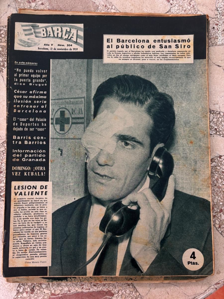 Collectionnisme sportif: BAR&Ccedil;A N&ordm; 204 A&Ntilde;O 1959. KUBALA. EVARISTO. BARCELONA EN SAN SIRO.