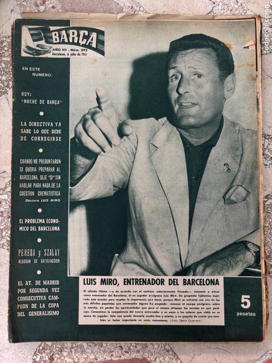 Sammelleidenschaft Sport: BAR&Ccedil;A N&ordm; 292 A&Ntilde;O 1961. LUIS MIRO EN PORTADA. PEREDA Y SZALAY.