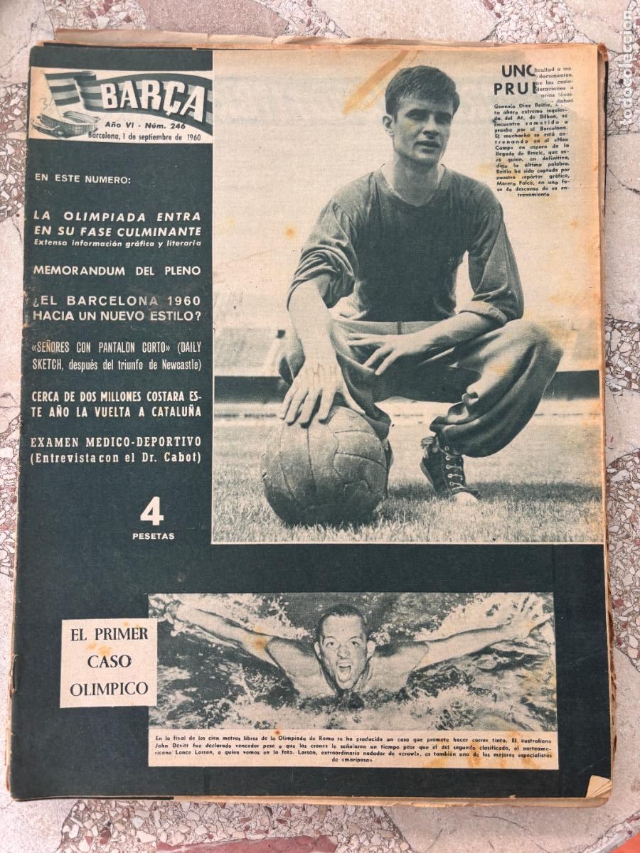 Coleccionismo deportivo: BAR&Ccedil;A N&ordm; 246 A&Ntilde;O 1960. JOHN DEVITT EN PORTADA. LANCE LARSON. GONZALO DIAZ BEITIA.