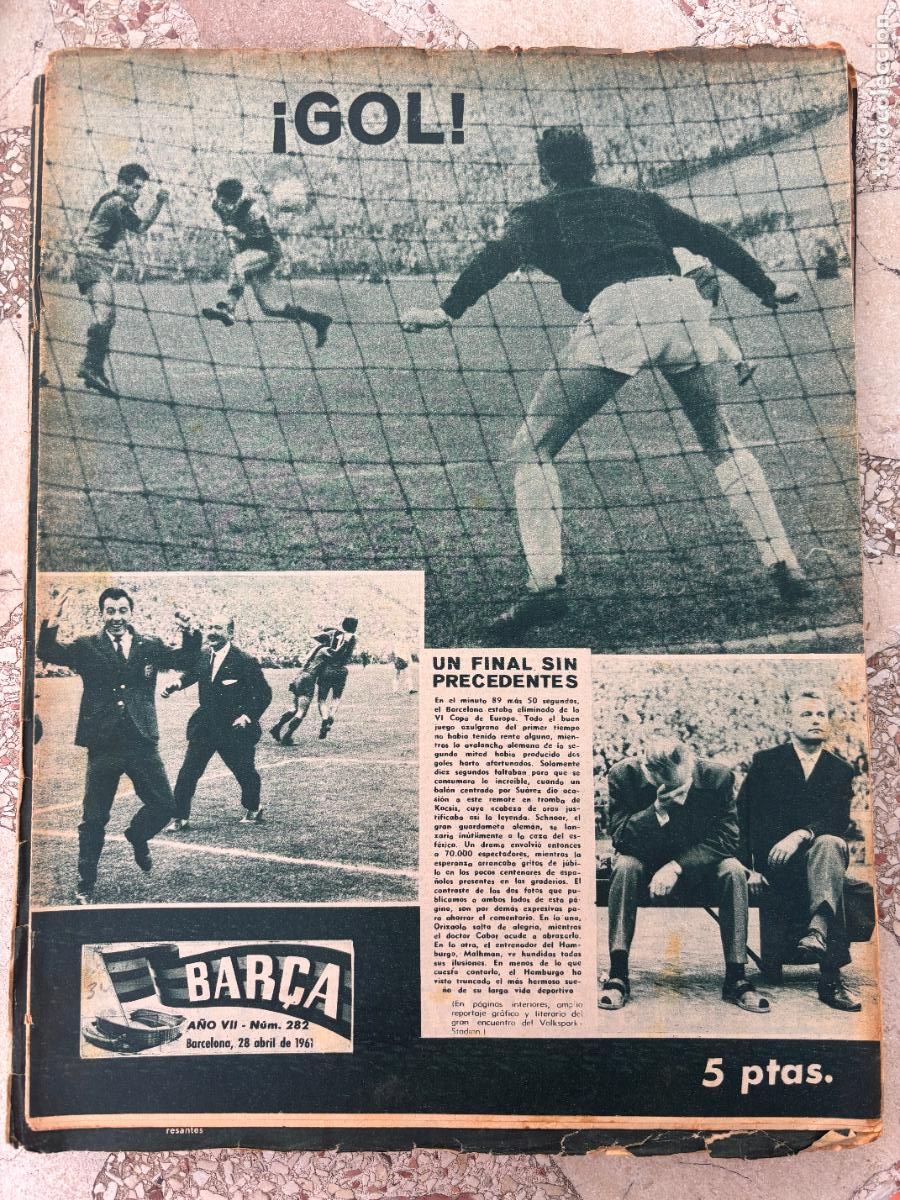 Coleccionismo deportivo: BAR&Ccedil;A N&ordm; 282 A&Ntilde;O 1961. ORIZAOLA EN PORTADA. DOCTOR CABOT. MALHMAN.