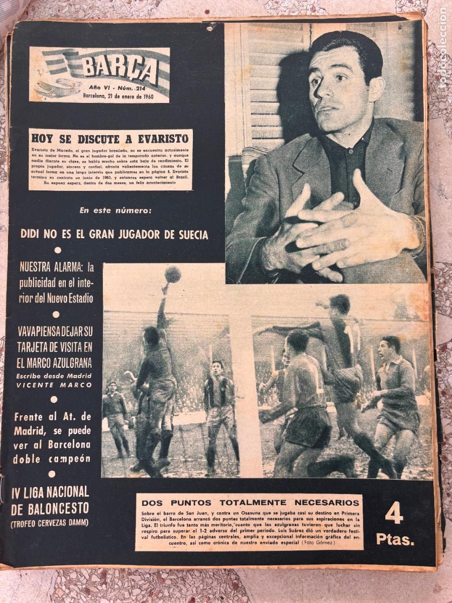 Coleccionismo deportivo: BAR&Ccedil;A N&ordm; 214 A&Ntilde;O 1960. LUIS SUAREZ EN PORTADA. VICENTE MARCO.