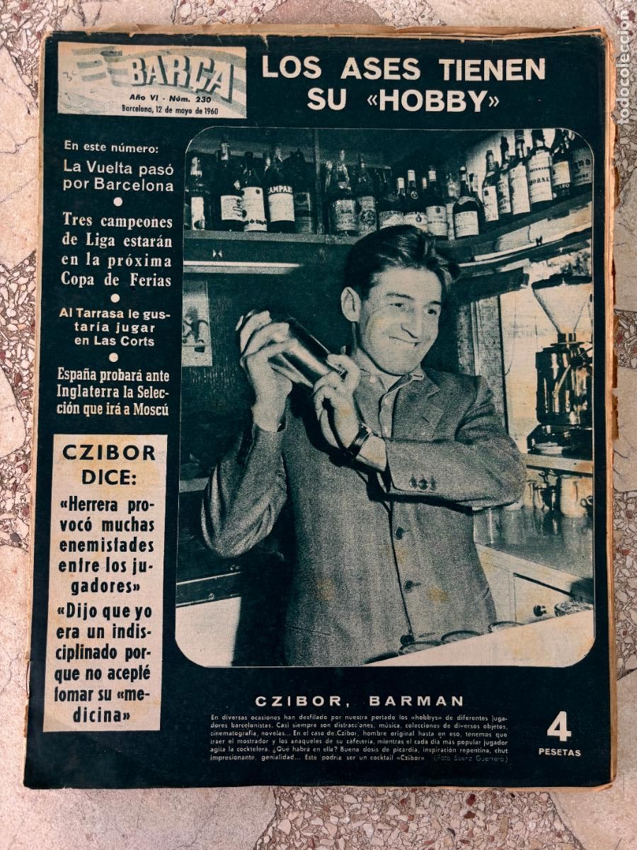 Collezionismo sportivo: BAR&Ccedil;A N&ordm; 230 A&Ntilde;O 1960. CZIBOR EN PORTADA. JOE BAKER. RAMALLETS. SEGARRA.