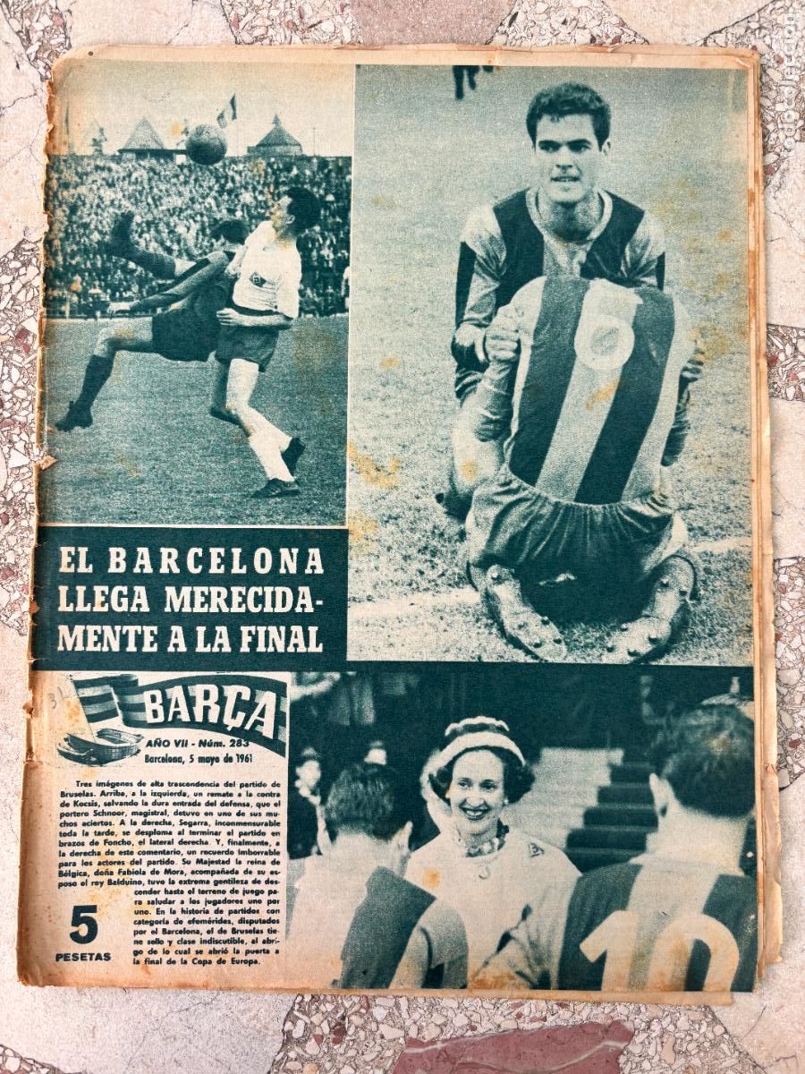 Coleccionismo deportivo: BAR&Ccedil;A N&ordm; 283 A&Ntilde;O 1961. KOCSIS. SEGARRA EN PORTADA. FABIOLA DE MORA. BARCELONA VS HAMBURGO.