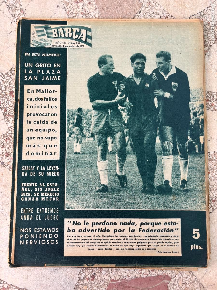 Sammelleidenschaft Sport: BAR&Ccedil;A N&ordm; 309 A&Ntilde;O 1961. SZALAY. ZARIQUIEGUI. PELEAS BIESCAS, INFANTES Y FOLLEDO.
