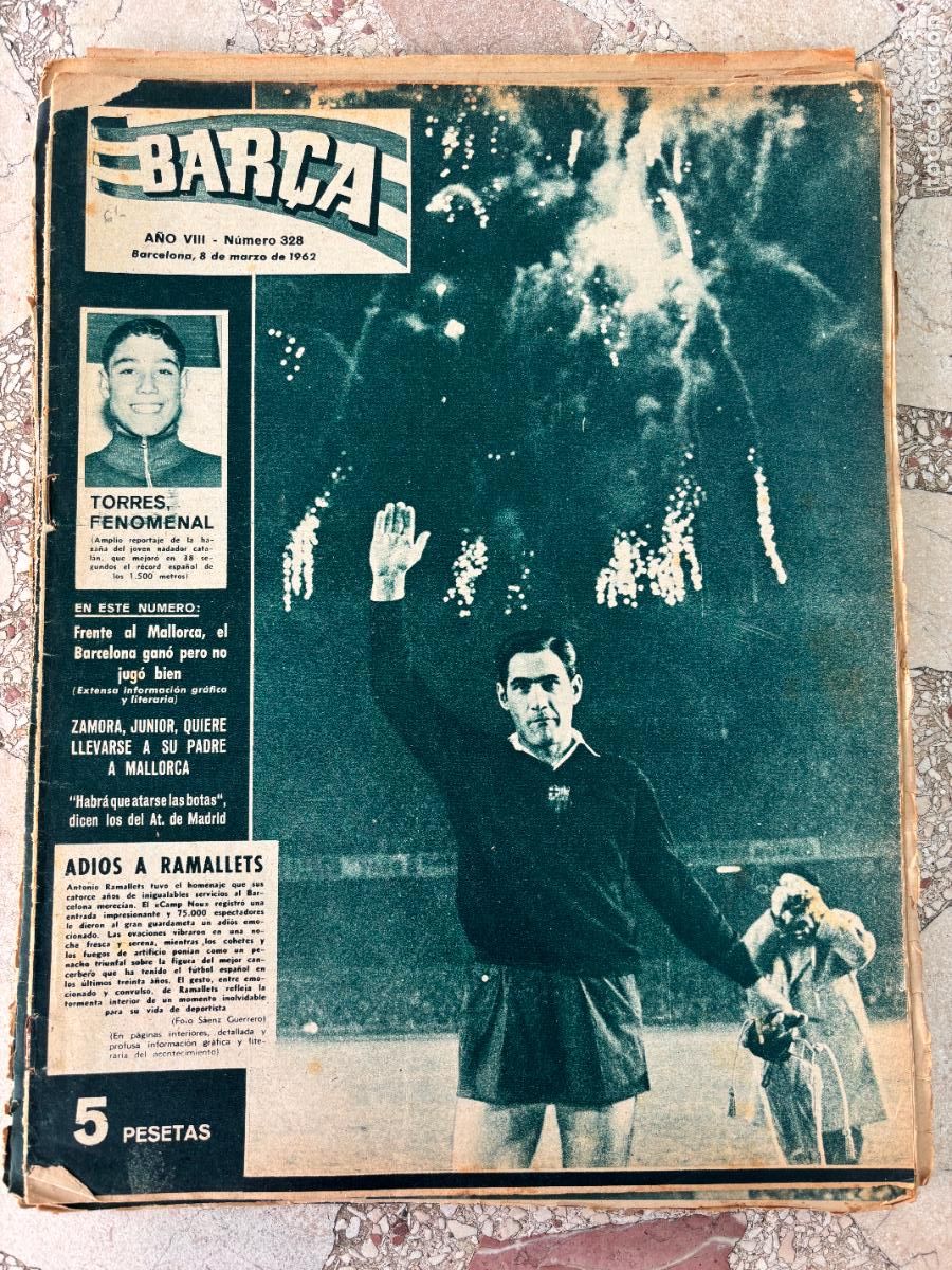Coleccionismo deportivo: BAR&Ccedil;A N&ordm; 328 A&Ntilde;O 1962. ZAMORA JUNIOR. ANTONIO RAMALLETS. REPORTAJE TORRES.