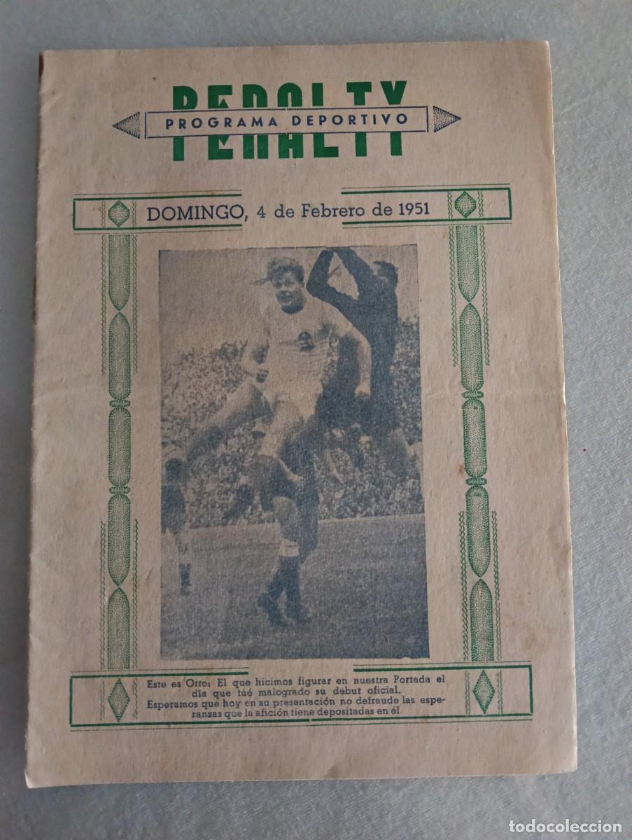 Coleccionismo deportivo: PENALTY PROGRAMA DEPORTIVO 4 FEBRERO 1951 GRANADA C. DE F.