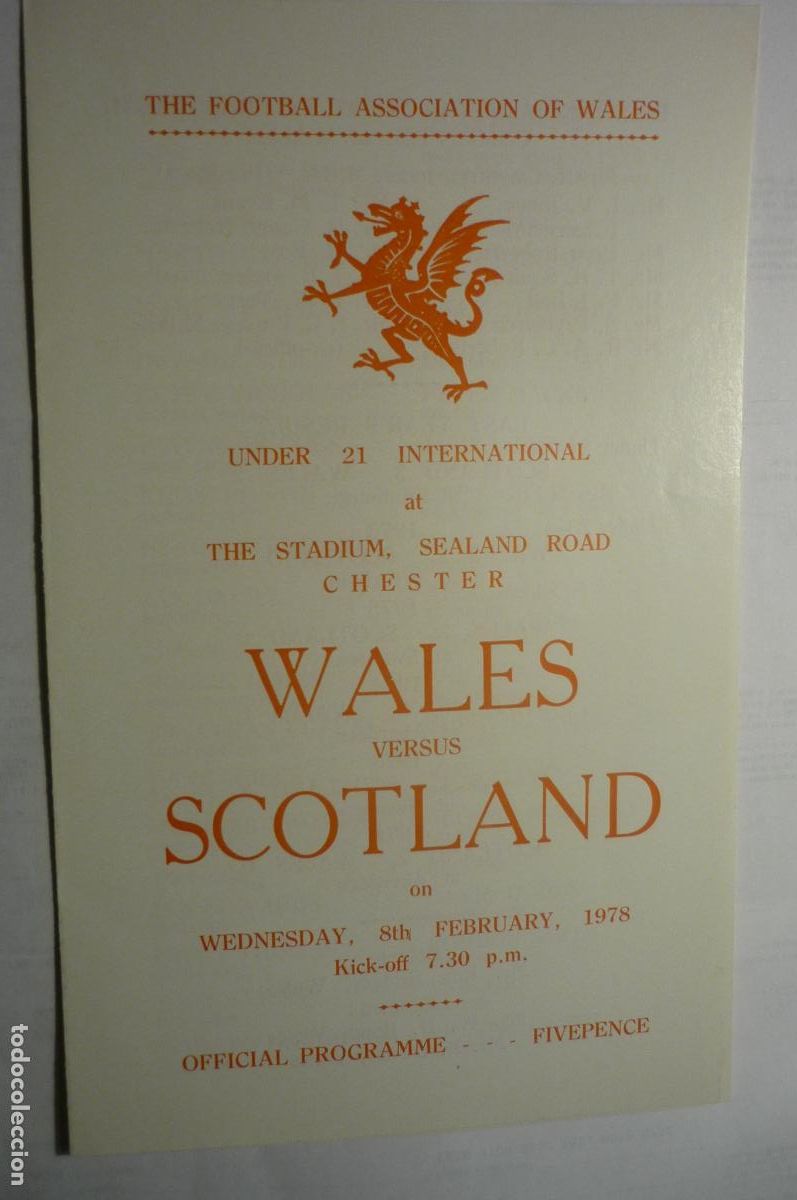 Coleccionismo deportivo: programa ingles doble futbol 1978 gales-escocia