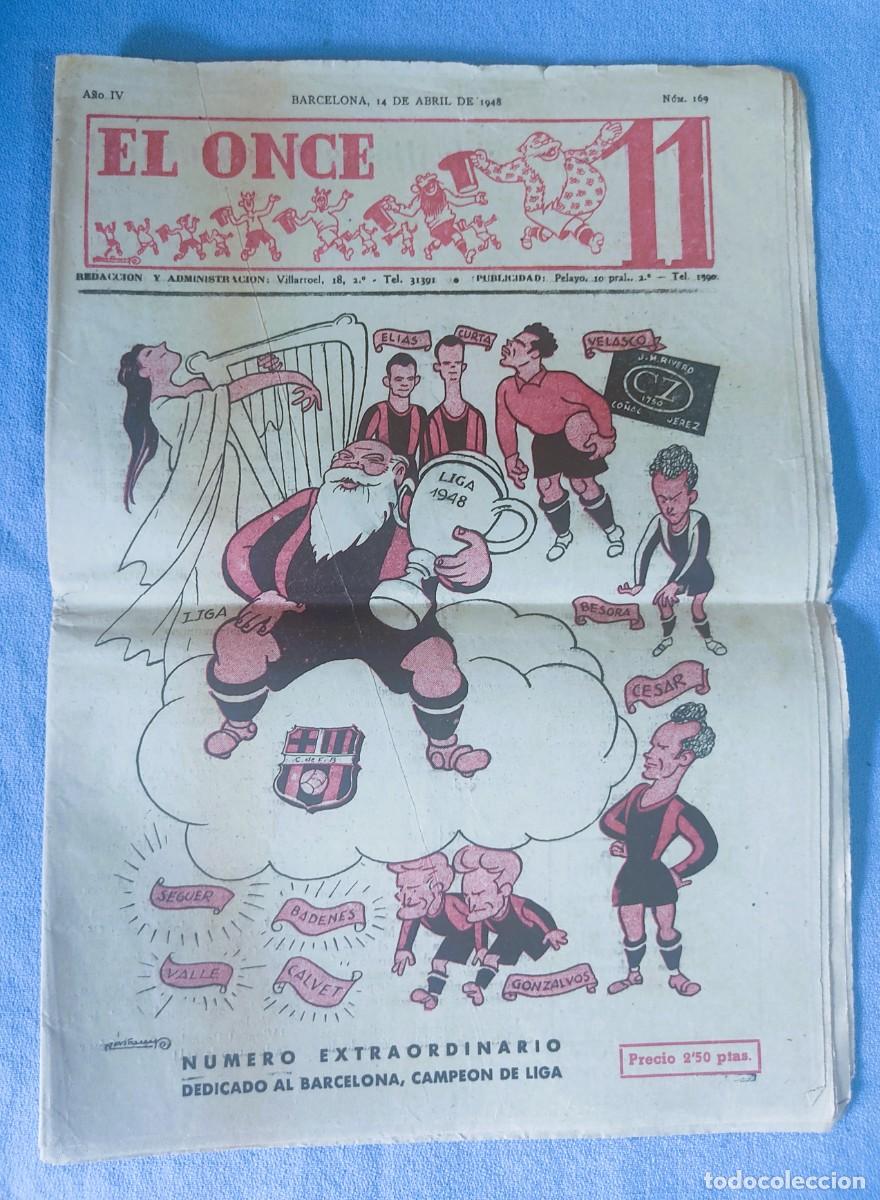 Sammelleidenschaft Sport: PERIODICO DEPORTIVO EL ONCE NUMERO EXTRAORDINARIO BARCELONA CAMPEON DE LIGA A&Ntilde;O 1948