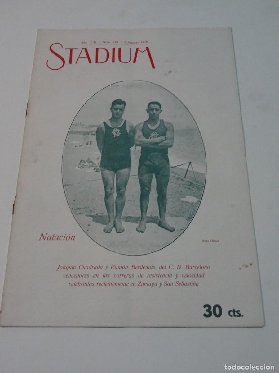 Coleccionismo deportivo: STADIUM A&Ntilde;O VIII N.270 AGOSTO 1918 / NATACI&Oacute;N JOAQUIN CUADRADA Y RAM&Oacute;N BERDEM&Aacute;S / FC BARCELONA