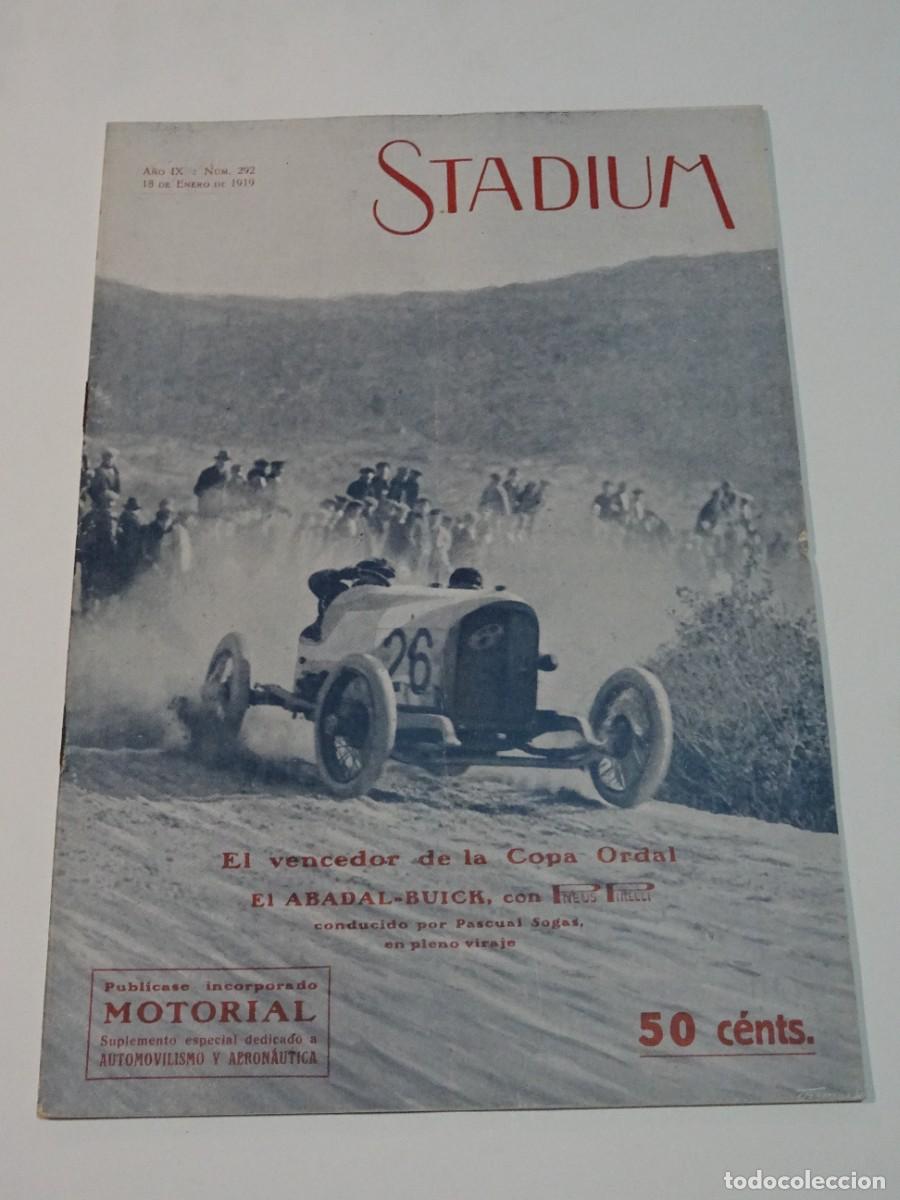 Coleccionismo deportivo: STADIUM A&Ntilde;O IX N.292 ENERO 1919 - AUTOMOVILES COPA ORDAL ABADAL BUICK, FC BARCELONA - UNI&Oacute;N IR&Uacute;N