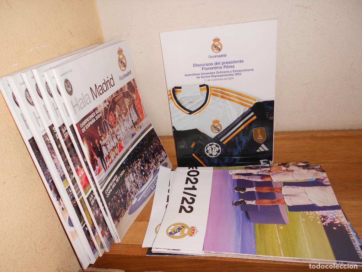 Coleccionismo deportivo: REAL MADRID - LOTE de 6 REVISTAS HALA MADRID + DISCURSO del FLORENTINO PEREZ + 12 POSTERS - 1&euro;y+