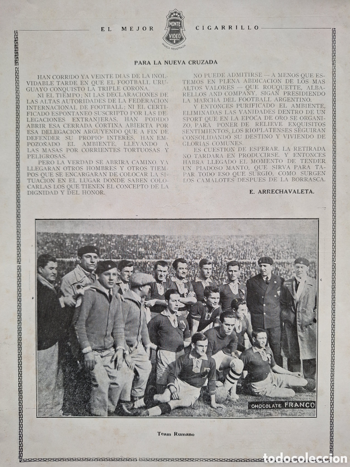 Coleccionismo deportivo: REVISTA SOBRE EL MUNDIAL FUTBOL 1930 ENRIQUE ARRECHAVALETA EDITADA 1 DIA ANTES DE LA FINAL
