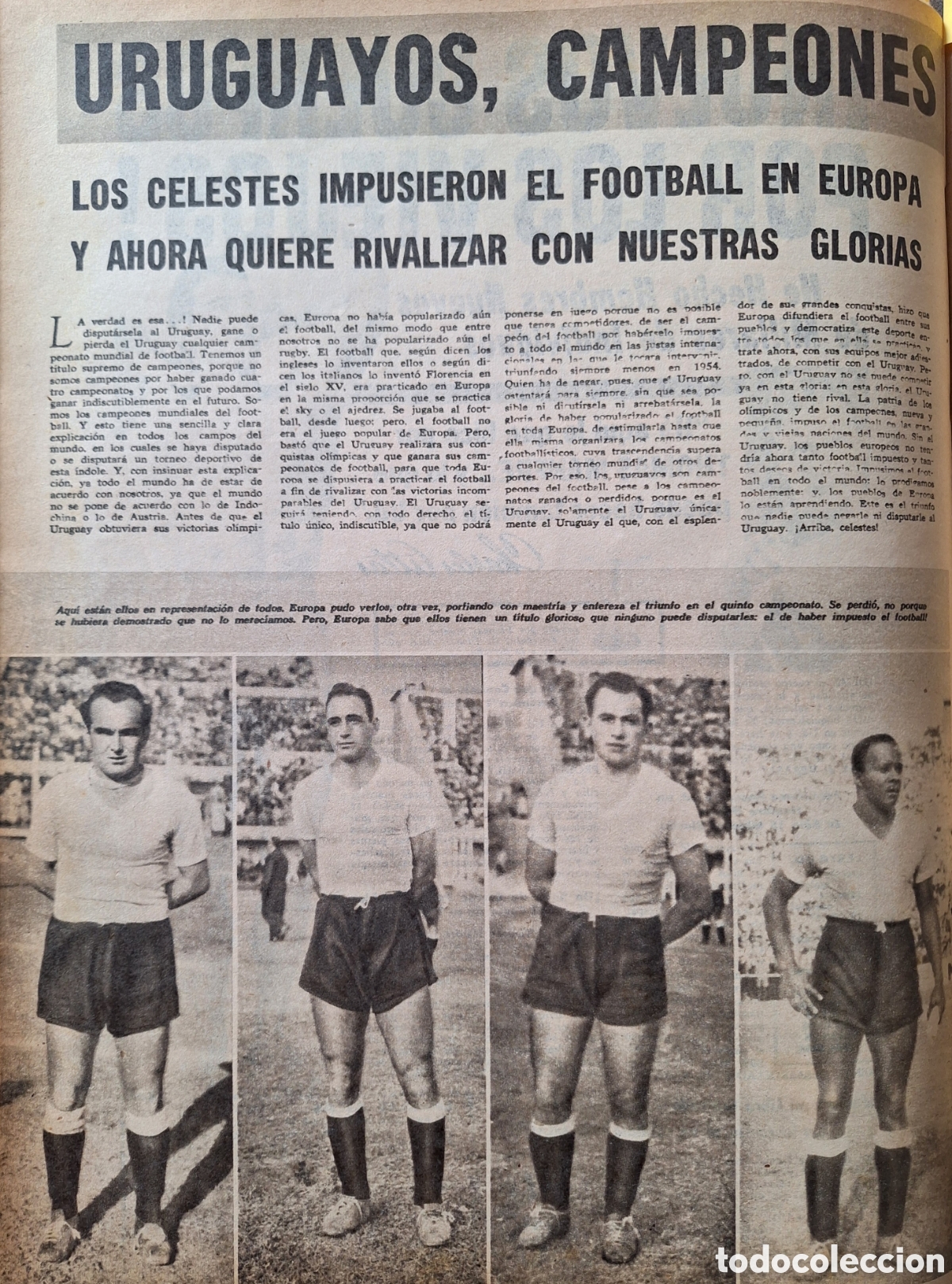 Coleccionismo deportivo: REVISTA MUNDIAL FUTBOL 1954 LOS CELESTES IMPUSIERON EL FOOTBALL EN EUROPA