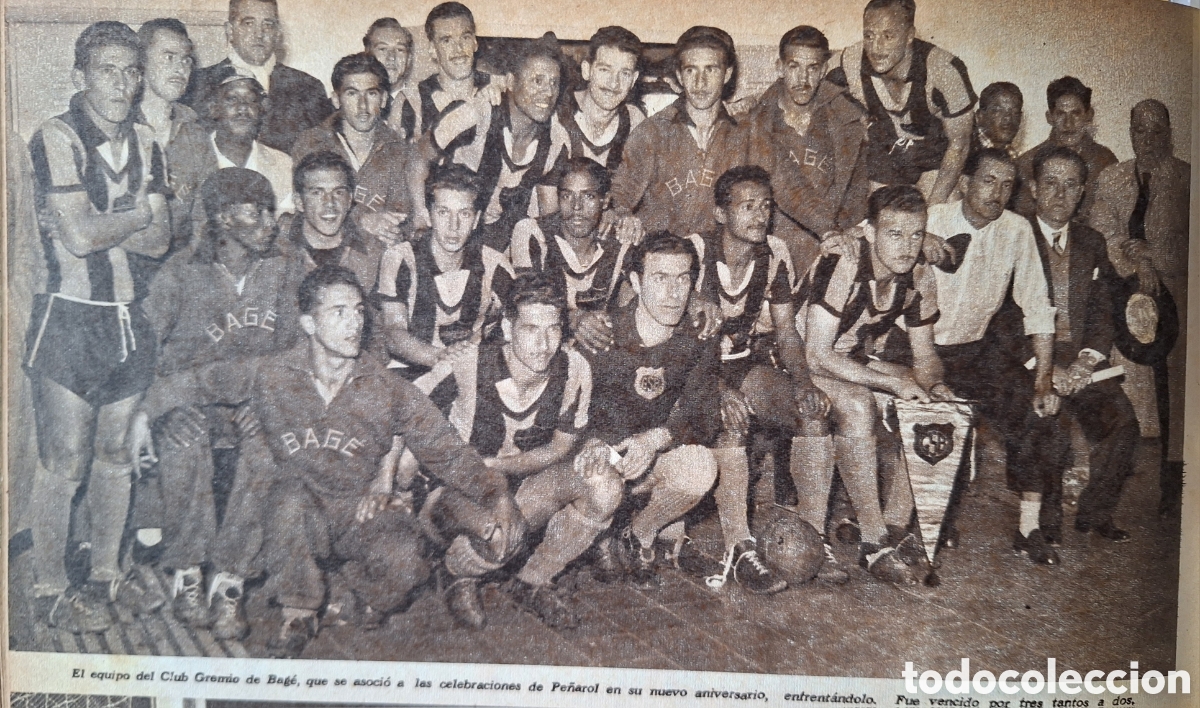 Coleccionismo deportivo: REVISTA OCTUBRE 1954 PE&Ntilde;AROL CELEBRA ANIVERSARIO VS GREMIO DE BAGE BRASIL SOLO WESTERN UNION
